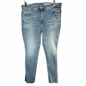 Adriano‎ Goldschmied The Mari Jeans 32 Blue AG-ED Denim High Rise Slim Straight
